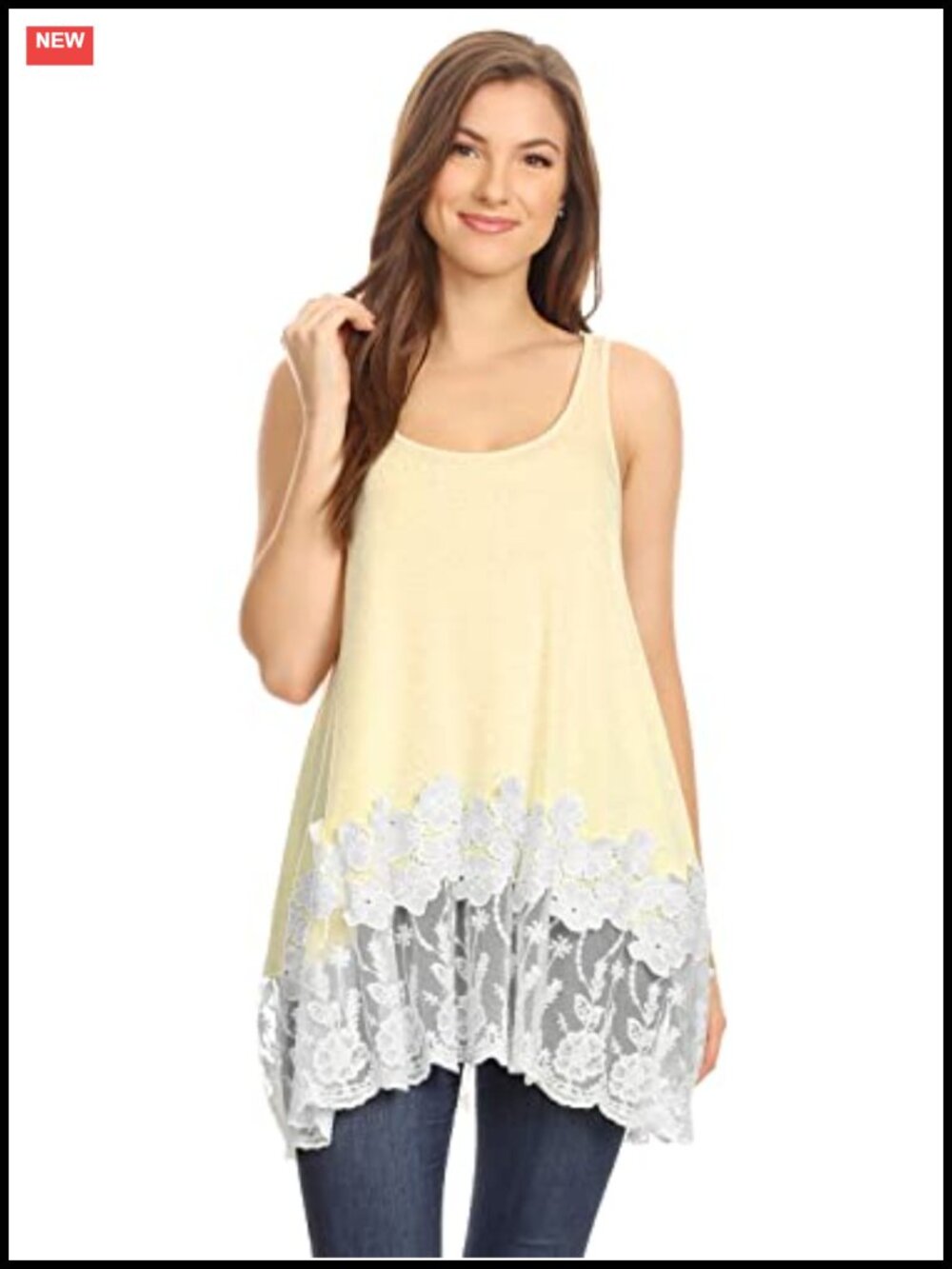 Anna-Kaci Womens Plus Size Lace Tank Top Flowy Layering Camisole